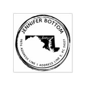 Maryland Circle Handgetekende Wreath Rubberstempel (Afrduk)