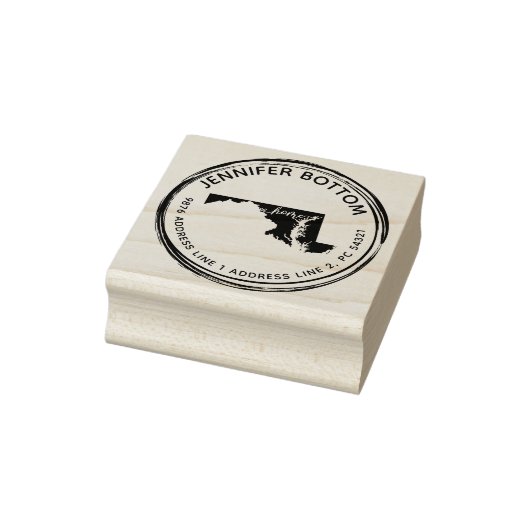 Maryland Circle Handgetekende Wreath Rubberstempel (Stempel)