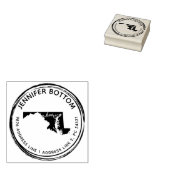 Maryland Cirkel Handgetekende Krans Rubberstempel (Gestempeld)
