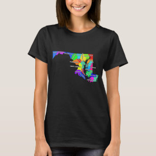 Maryland County Map US Grenskapitaal T-shirt