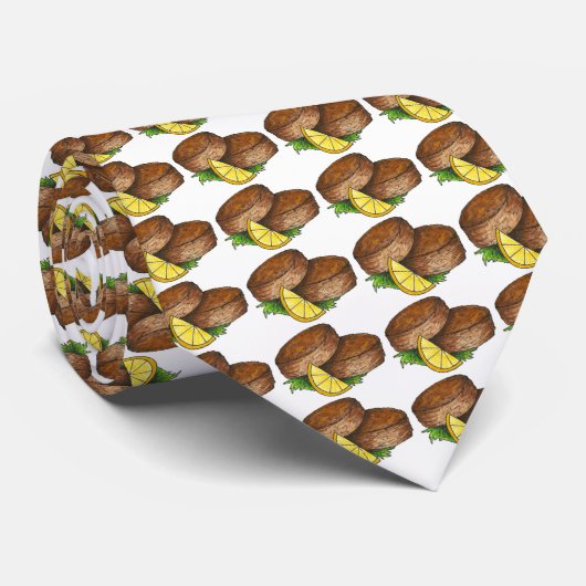 Maryland Crab Cake Cakes Crabcake Foodie Stropdas (Opgerold)