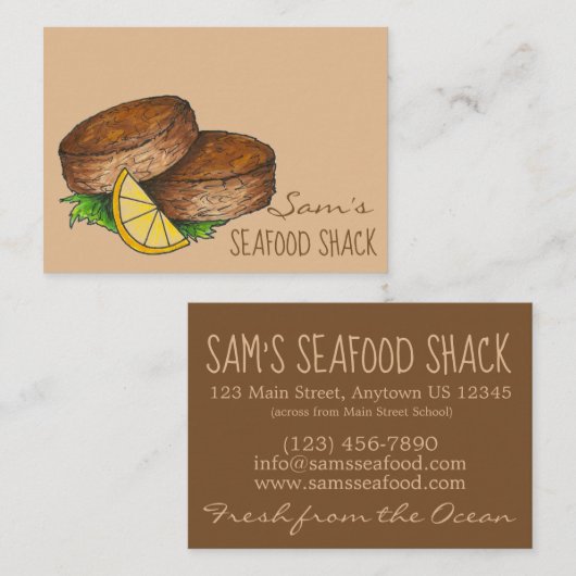 Maryland Crab Cakes Crabcakes restaurants Visitekaartje (Voorkant / Achterkant)