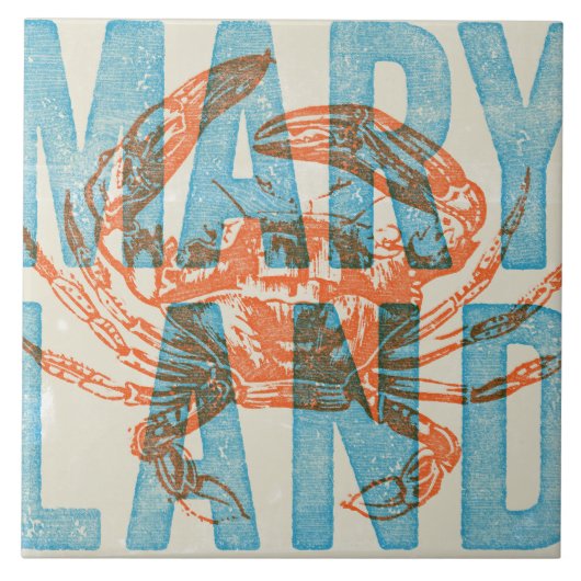 Maryland Crab Ceramic Tile Tegeltje (Voorkant)