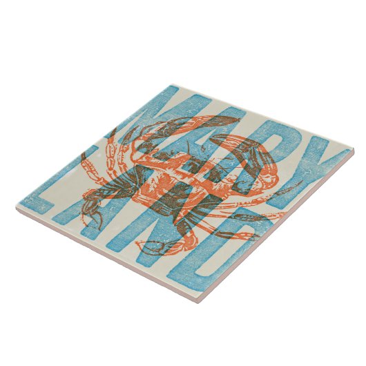 Maryland Crab Ceramic Tile Tegeltje (Zijkant)
