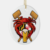 Maryland Crab Feast Crest Keramisch Ornament (Rechts)