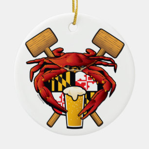 Maryland Crab Feast Crest Keramisch Ornament