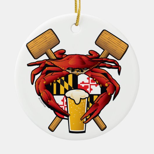 Maryland Crab Feast Crest Keramisch Ornament (Voorkant)