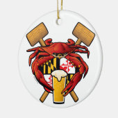 Maryland Crab Feast Crest Keramisch Ornament (Links)