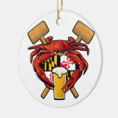 Maryland Crab Feast Crest Keramisch Ornament (Links)