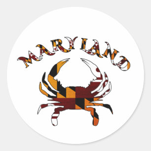 Maryland Crab Flag Ronde Sticker