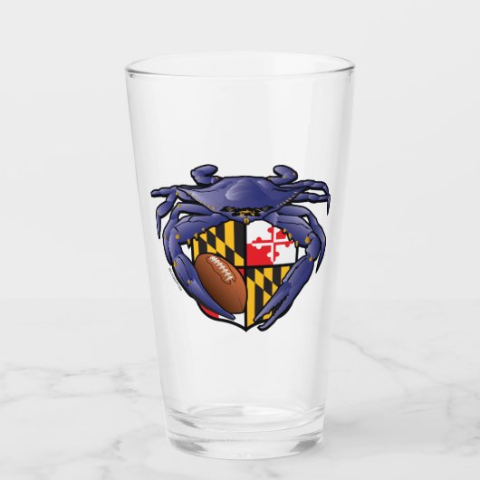 Maryland Crab Football Crest Glass Glas (Voorkant)