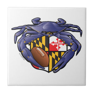 Maryland Crab Football Crest Tegeltje