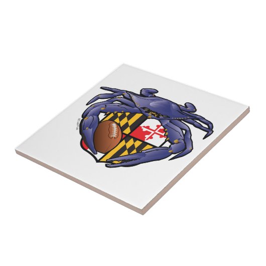 Maryland Crab Football Crest Tegeltje (Zijkant)