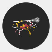 Maryland Crab Lacrosse Boys Stick Lax Sister Broth Ronde Sticker (Voorkant)