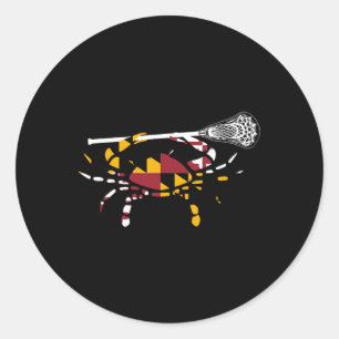 Maryland Crab Lacrosse Boys Stick Lax Sister Broth Ronde Sticker
