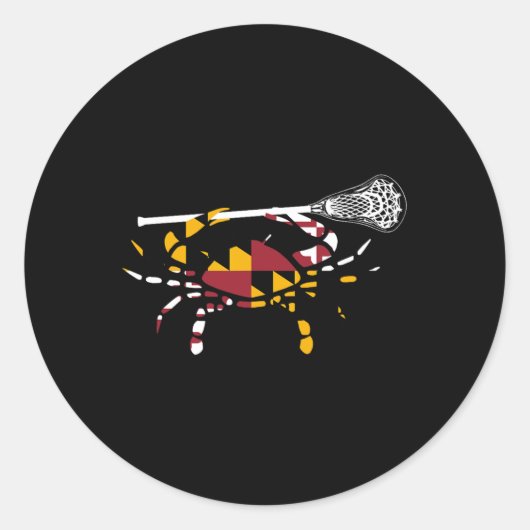 Maryland Crab Lacrosse Boys Stick Lax Sister Broth Ronde Sticker (Voorkant)