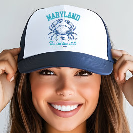 Maryland Crab Logo Hat – The Old Line State Trucker Pet