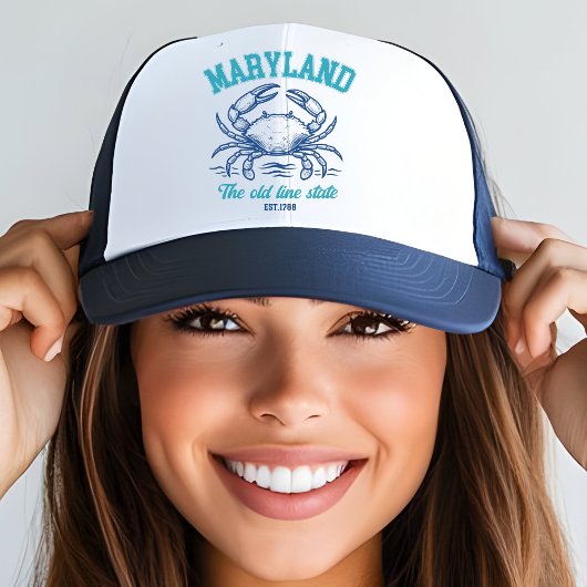 Maryland Crab Logo Hat – The Old Line State Trucker Pet