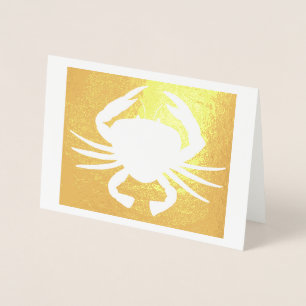 Maryland Crab Metallic Silhouette Beach Seafood Folie Kaarten