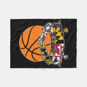 Maryland Crab State Pride Flag Gift - Bysketbyll A Fleece Deken (Voorkant (Horizontaal))