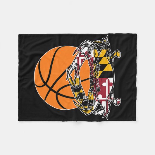 Maryland Crab State Pride Flag Gift - Bysketbyll A Fleece Deken (Voorkant (Horizontaal))