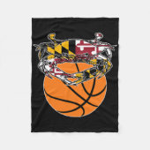 Maryland Crab State Pride Flag Gift - Bysketbyll A Fleece Deken (Voorkant)