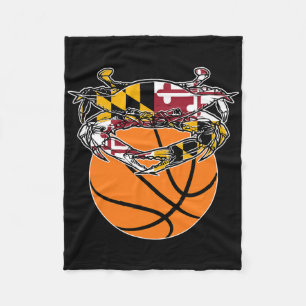 Maryland Crab State Pride Flag Gift - Bysketbyll A Fleece Deken