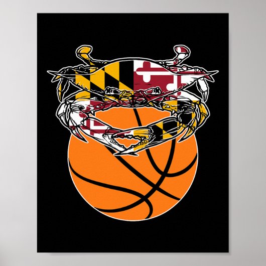 Maryland Crab State Pride Flag Gift - Bysketbyll A Poster (Voorkant)