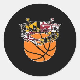 Maryland Crab State Pride Flag Gift - Bysketbyll A Ronde Sticker