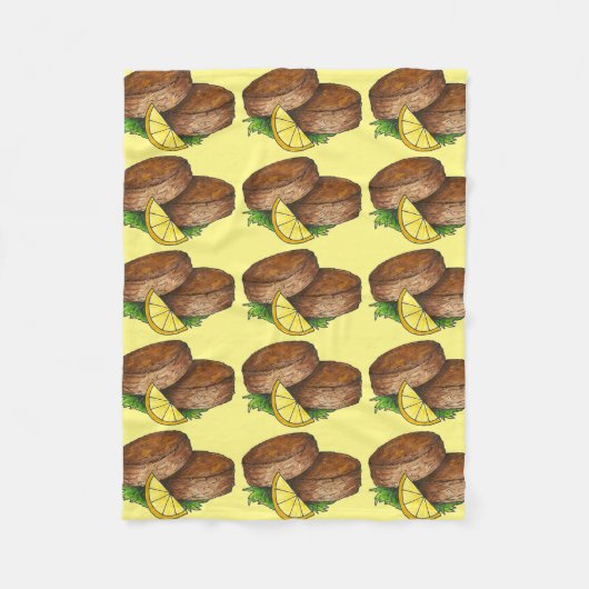 Maryland Crabcake Bay Crab Cakes Seafood Food Fleece Deken (Voorkant)