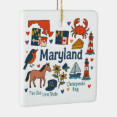 Maryland Custom Family Trip Keepsake Kerstmis Keramisch Ornament (Rechts)