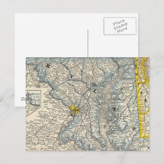 Maryland, DC en Delaware Briefkaart (Voorkant / Achterkant)