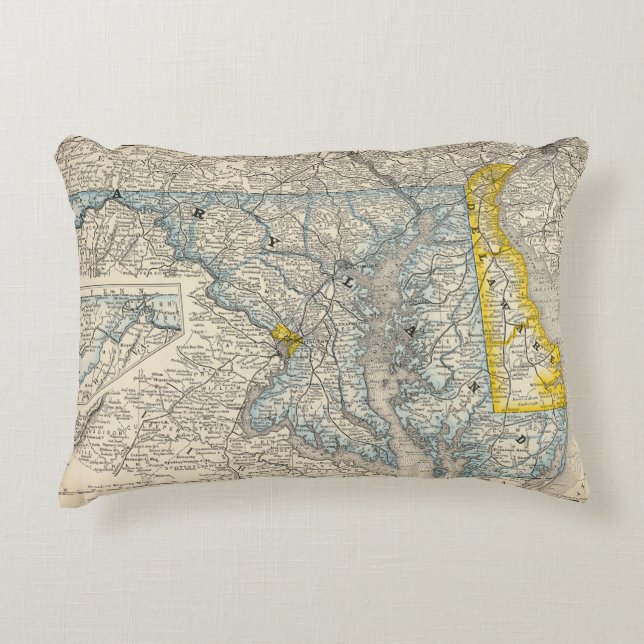 Maryland, DC en Delaware Decoratief Kussen (Voorkant)