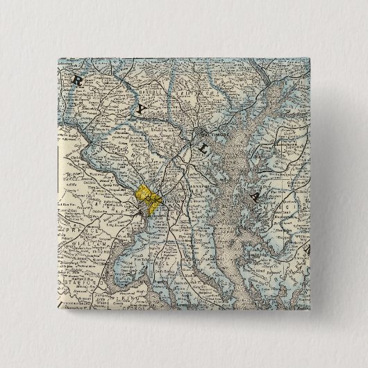 Maryland, DC en Delaware Vierkante Button 5,1 Cm (Voorkant)