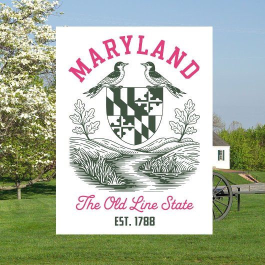 Maryland, de oude lijn staat Est. 1788 Crest Briefkaart