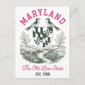 Maryland, de oude lijn staat Est. 1788 Crest Briefkaart (Voorkant)