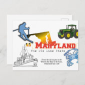Maryland - De oude lijnstaat Briefkaart (Voorkant / Achterkant)