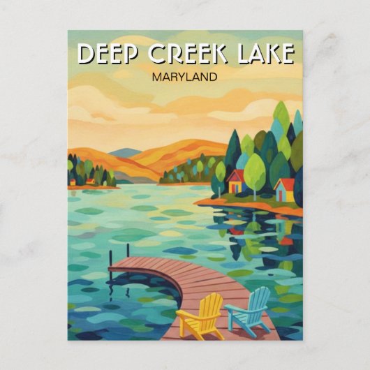 Maryland Deep Creek Lake Travel Briefkaart (Voorkant)