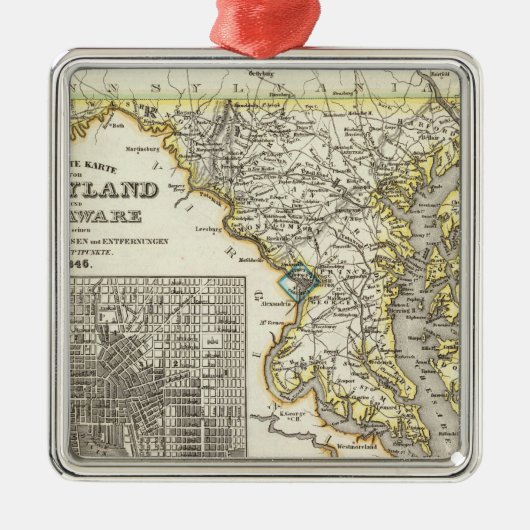 Maryland, Delaware Metalen Ornament (Voorkant)