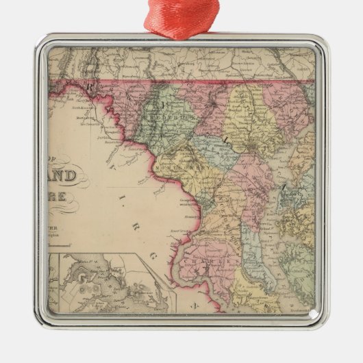 Maryland en Delaware 2 Metalen Ornament (Voorkant)