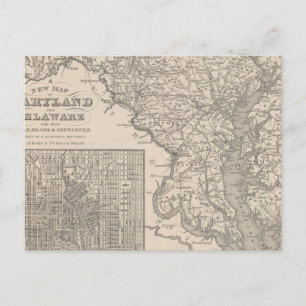 Maryland en Delaware Briefkaart