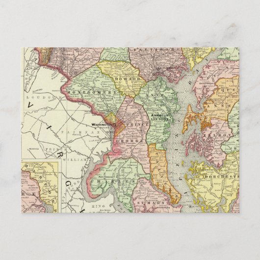 Maryland en Delaware Briefkaart (Voorkant)