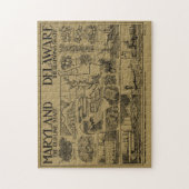 Maryland en Delaware Illustrative Map Legpuzzel (Verticaal)