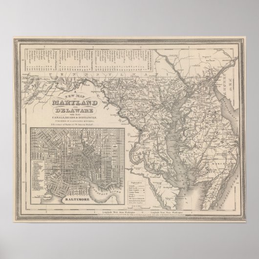 Maryland en Delaware Poster (Voorkant)