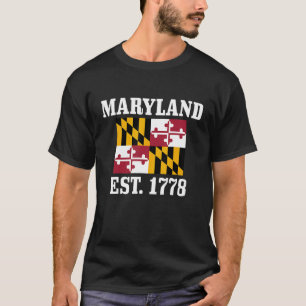 Maryland Est 1778 Vinage Maryland Vlag Pride T-shirt