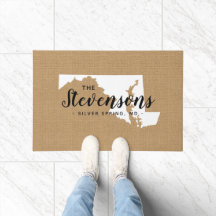 Maryland Familie Monogram Staat Deurmat