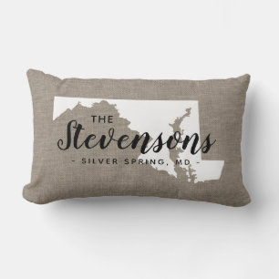 Maryland Family Monogram State Sierkussen Kussen