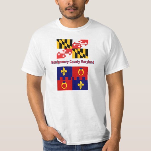 Maryland Flag and Montgomery County Flag T-shirt (Voorkant)