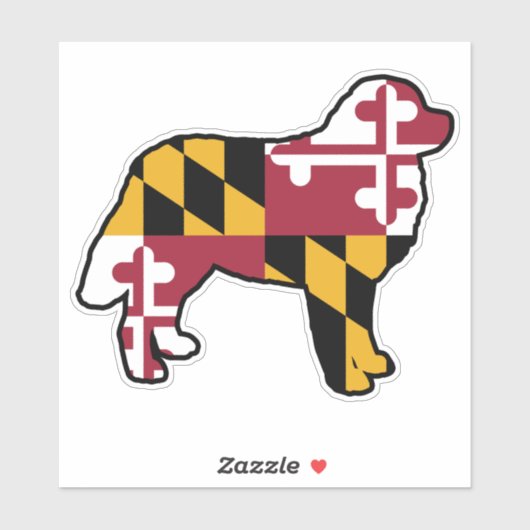 Maryland Flag Bernese Mountain Dog Silhouette Sticker (Vel)