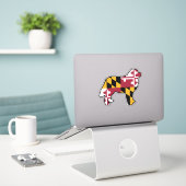 Maryland Flag Bernese Mountain Dog Silhouette Sticker (Laptop op bureau)